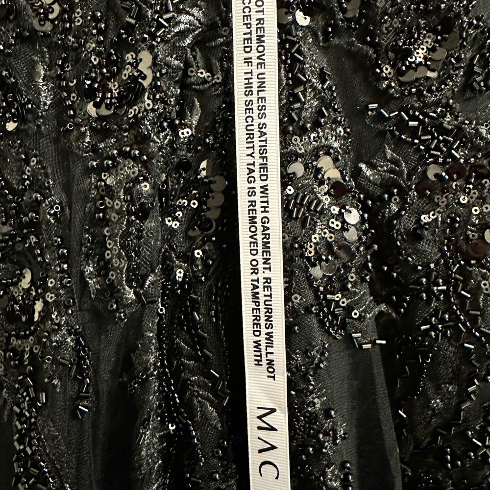 MAC DUGGAL Sleeveless Beaded Midi Dress With 3D Flowers NEW SIZE 4 - Picture 7 of 9